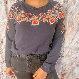 Promod  Black Embroidery Sweater size large